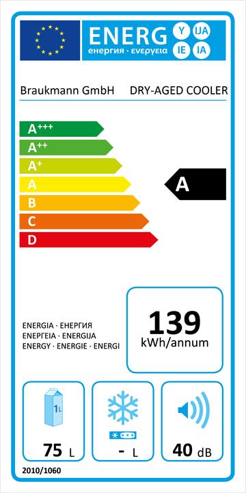 Label énergétique Caso DryAged Master 63 (75 l)