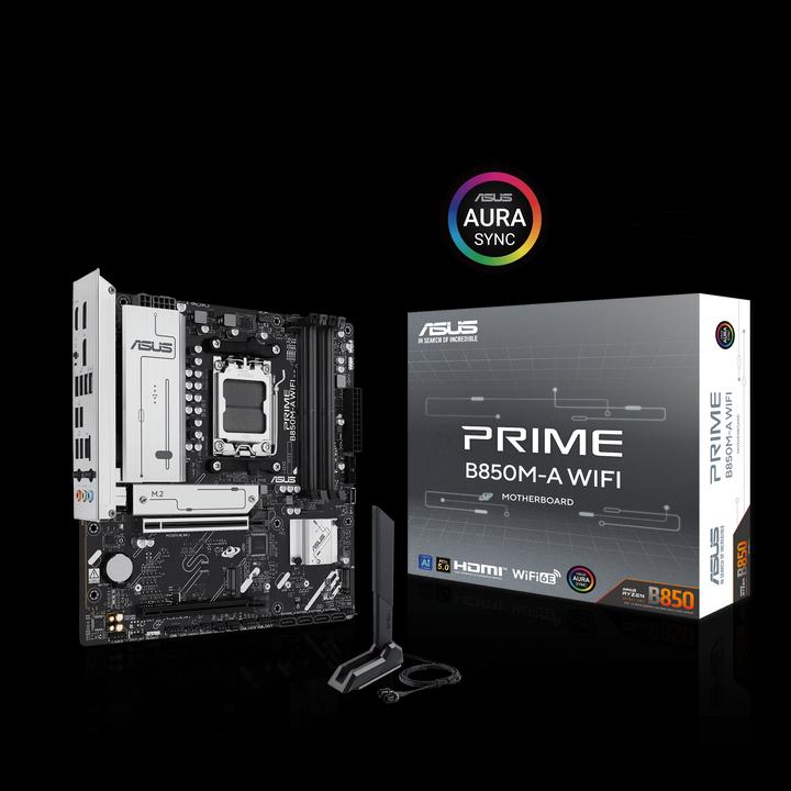 Actual product image ASUS MB PRIME B850M-A WIFI (AM5, AMD B850, mATX)