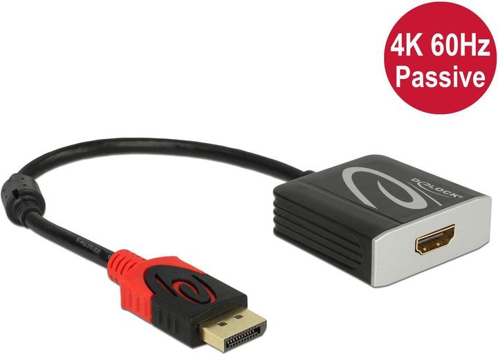 Image du produit Delock Adaptateur DisplayPort, 4K à 60hz (HDMI, 16 cm)