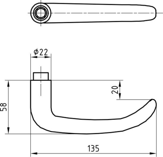 Produktbild Glutz Türdrücker Topaz 30.050 (Türgriff)