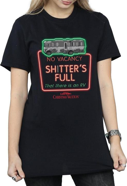 Actual product image National Lampoon´s Vacation Womens/Ladies Greyscale No Vacancy Cotton Boyfriend T-Shirt (3XL)