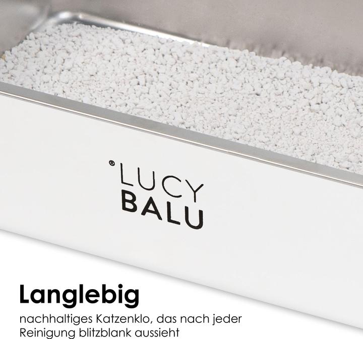 Actual product image LucyBalu Steeloo (Cat litter tray open)