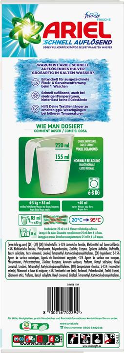 Produktbild Ariel Febreze Freshness (90 Waschgänge, Waschpulver)