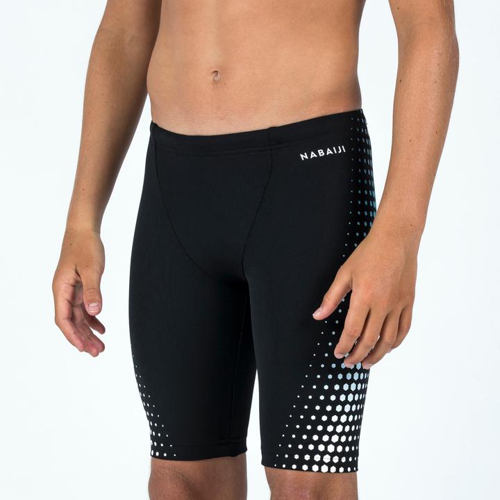 Produktbild Nabaiji Badehose Jammer Jungen - 500 Fitib schwarz/weiss (140)