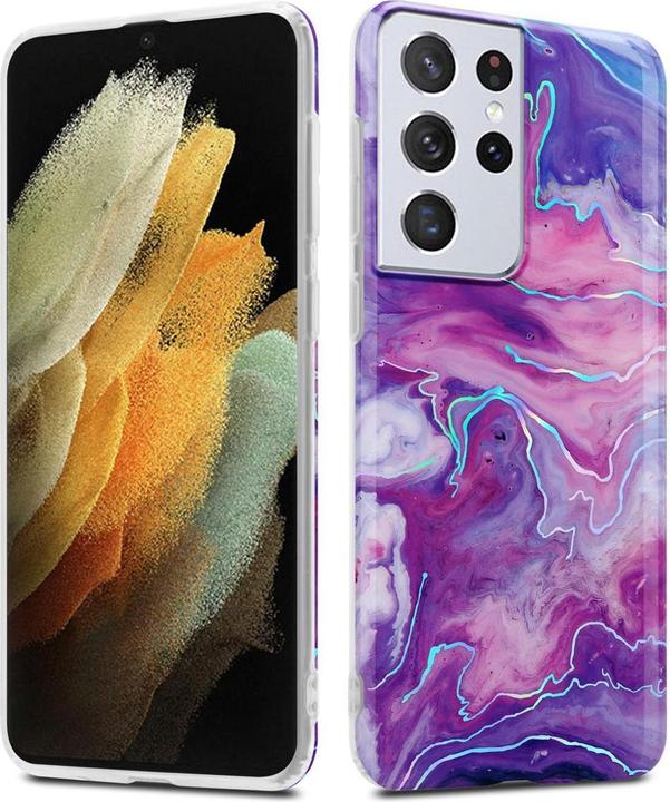 Actual product image Cadorabo IMD TPU Colorful Marble Cover (Samsung Galaxy S21 Ultra)
