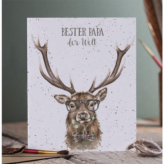 Immagine prodotto Wrendale Design Vatertagskarte - Hirsch BESTER PAPA DER WELT Wrendale Designs (1 pz.)
