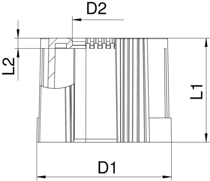 Produktbild OBO Bettermann 129 TB M63 LGR Rohrendtülle teilbar metrisch PE RAL7035 2047898