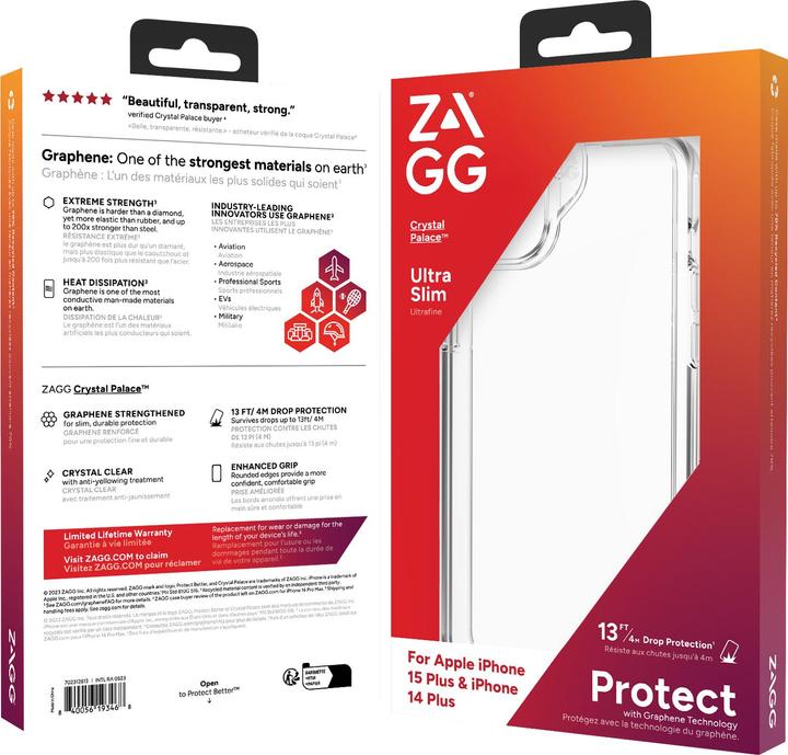 Produktbild Zagg Cases Crystal Palace (Apple iPhone 14 Plus, Apple iPhone 15 Plus)