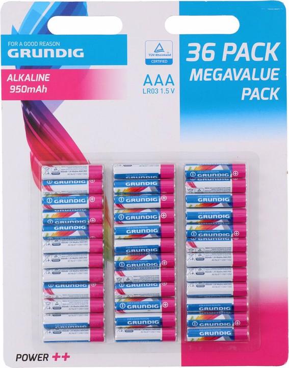 Produktbild Grundig 36er Pack Batterien LR03 (36 Stk., AAA, 950 mAh)