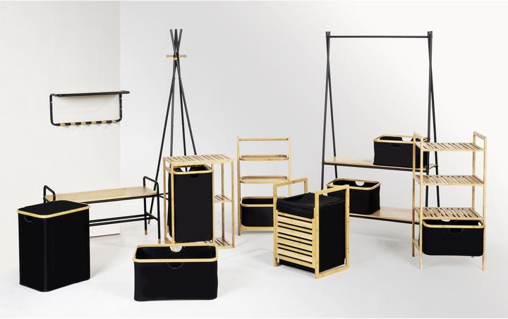 Actual product image Wenko Ecori Shelf 44 x 93.5 cm, Nature/Black (10 x 36 x 96 cm)