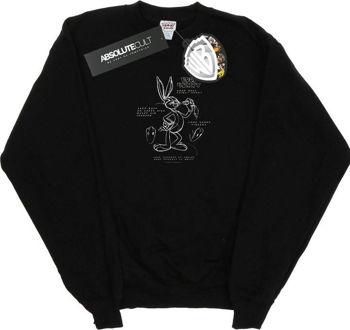 Actual product image Looney Tunes Mens Bugs Bunny Drawing Instruction Sweatshirt (XL)