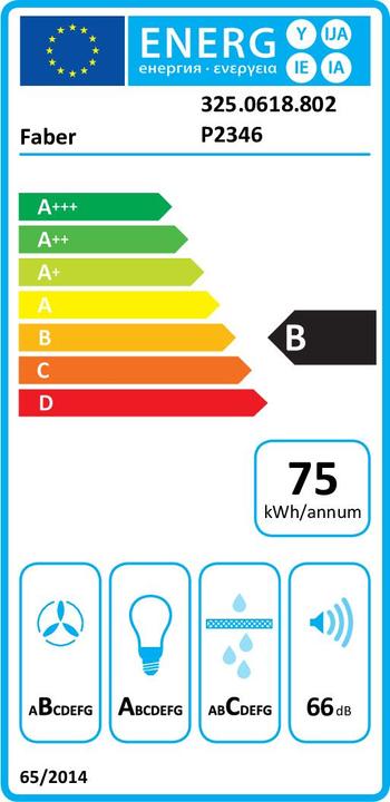 Energy Label Bonnet, STILO COMFORT ISOLA WH Matinis A90 (Island canopy)
