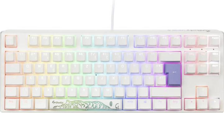 Actual product image Ducky One 3 Classic Pure White TKL Gaming Keyboard, RGB LED - MX-Clear (DE, Cable)