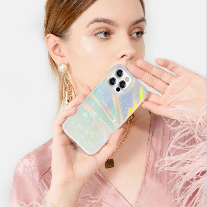 Image du produit Kingxbar Shell Series luxury elegant phone case for iPhone 13 Pro pearl color (Apple iPhone 13 Pro)
