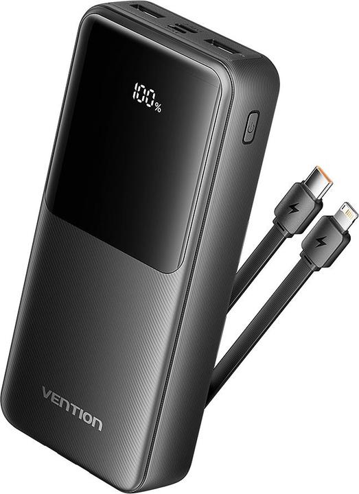 Produktbild Vention 20000mAh Power Bank (Micro-USB + USB-C + USB-A + USB-A) with Built-in USB-C and Lightning Cables 22.
