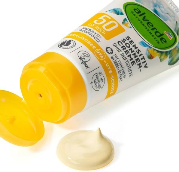 Produktbild dm alverde Sensitiv (Sonnencreme, SPF 50, 75 ml)