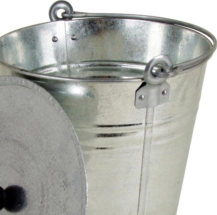 Image du produit Natura Punto Seau en zinc avec couvercle et anse, capacité 12 l (29,5 x 32 cm)