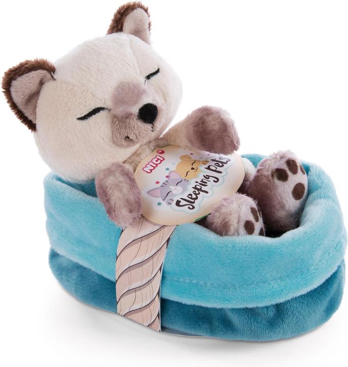 Image du produit NICI 47893 Sleeping Pets Chaton Siamois 12cm dans son panier (8 cm)