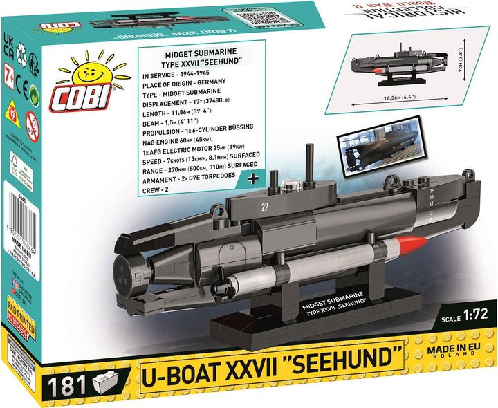 Actual product image Cobi Submarine XXVII 'Seal' / 181 pcs