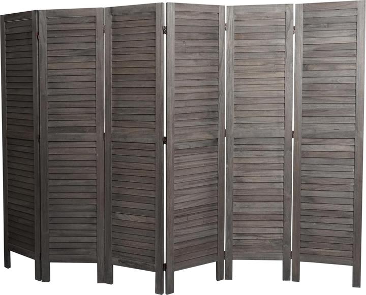 Nutritional values and ingredients Mendler Screen HWC-G30, partition wall privacy screen room divider, shabby look 170x240cm - grey-brown