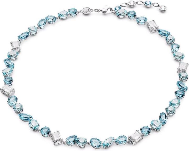 Swarovski Gema Halskette Verschiedene Schliffe Blau (Swarovski Metall, 38 - 43 cm)