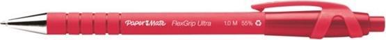 Produktbild Papermate Flexgrip Ultra Clip-on-Einziehkugelschreiber Medium 12 Stücke (Rot, 12 x)