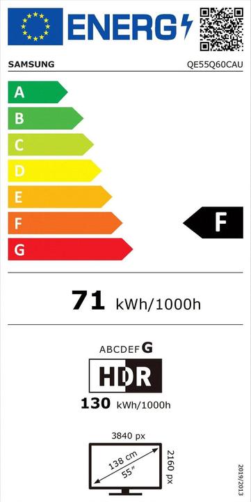 Energie-Label Samsung QE55Q60C (55", QLED, 4K, 2023)