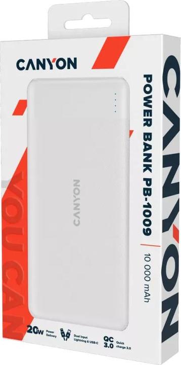 Actual product image Canyon Power bank PB-109 10000 mAh (10000 mAh, 20 W, 37 Wh)