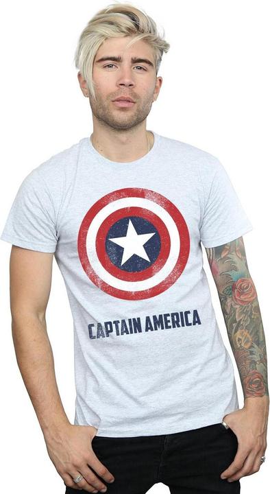 Immagine prodotto Maglietta Capitan America Shield Text Uomo (3XL)