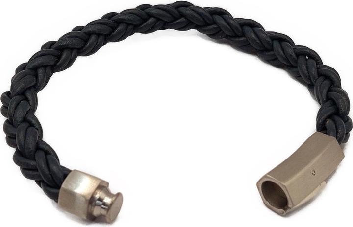 Image du produit Thomss Bracelet cuir No.16 cuir unisexe bleu foncé & fermoir acier inoxydable circonférence 21cm (21 cm, Acier inoxydable, 100% cuir)