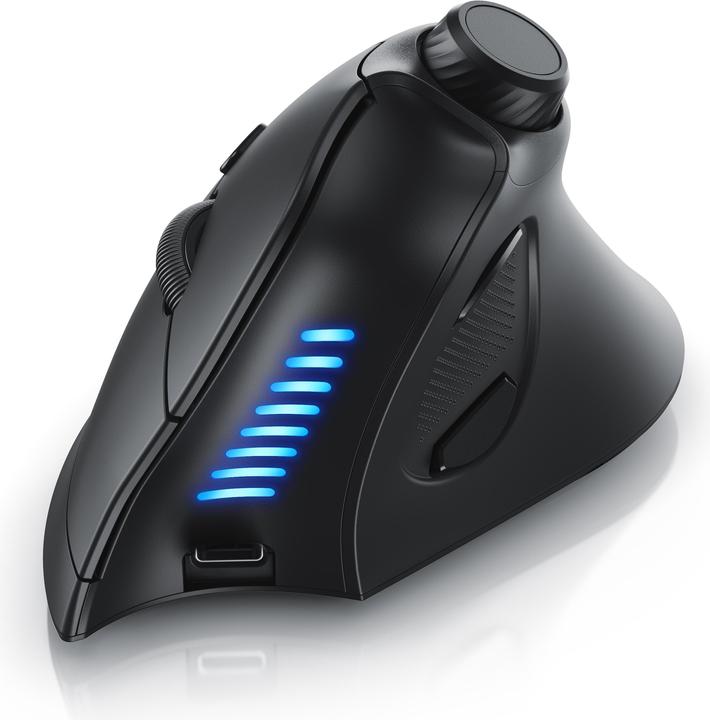 Immagine prodotto CSL Mouse verticale senza fili, 2,4 GHz wireless & BT4.0, 250 dpi, contro il braccio del mouse / gomito (Senza fili)