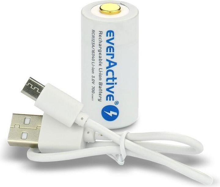 Immagine prodotto Everactive 16340 / RCR123A 3V 700 mAh - Batteria ricaricabile (1 pz., RCR123A, 650 mAh)