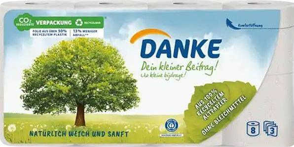 Danke Carta igienica 3 veli 8 rotoli (8 x)