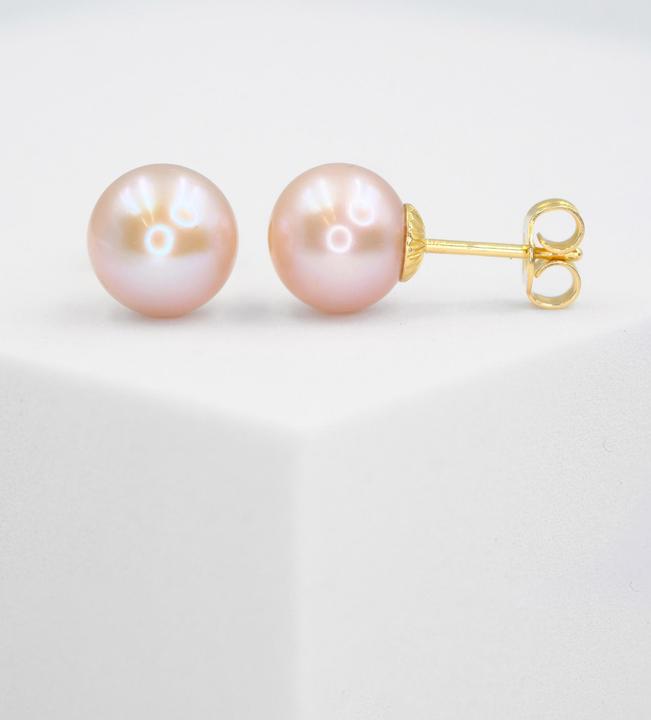 Immagine prodotto Muau Orecchini con perle d'acqua dolce in oro giallo 750 8,5-9 mm (Oro giallo 750/18 K Oro giallo)