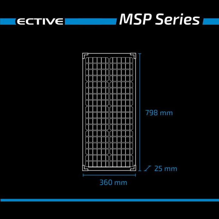 Produktbild Ective Solarpanel 50W 12V monokristallin Solarmodul Solarzelle PV Modul 50 Watt (50 W, 3.40 kg)