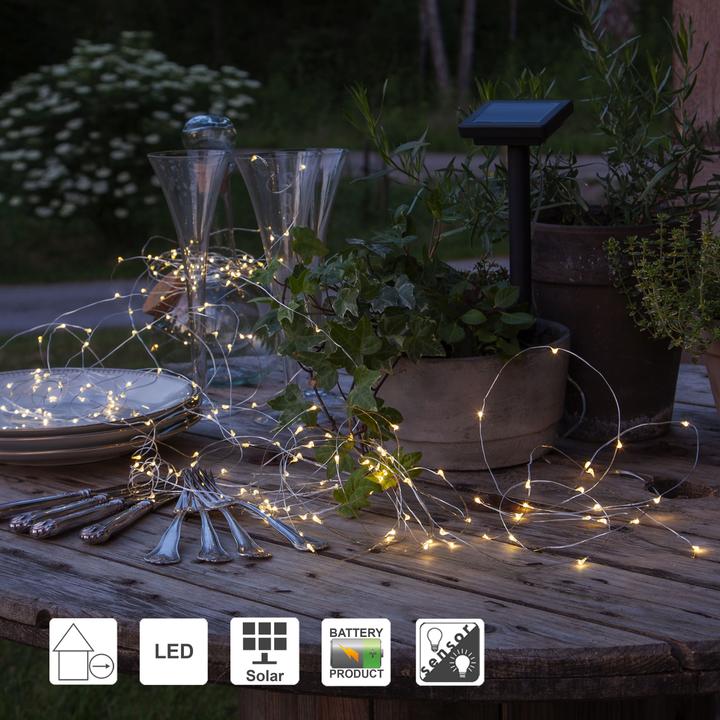 Produktbild Star Trading Lichterkette SOLAR DEW DROP Silber Transparent (19.90 m)