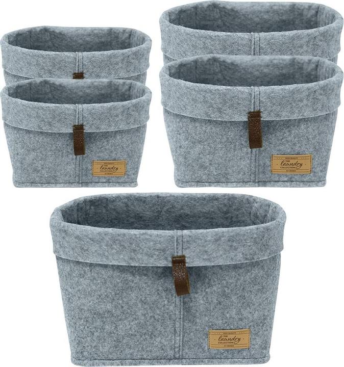 Wenko 5 Feli Corbeilles de rangement grises x x (5 x)