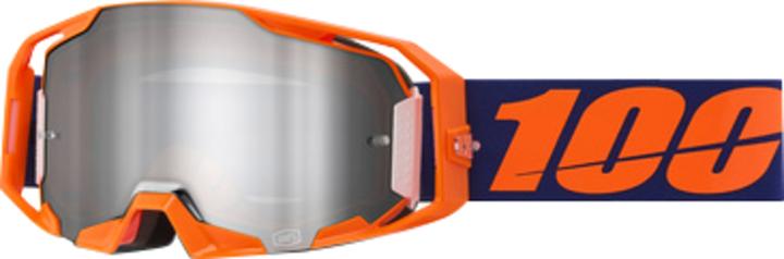 100% Armatic Goggle Neon Orange - Mirror Silver Flash Lens (Neon Orange, Mirror Silver Flash)