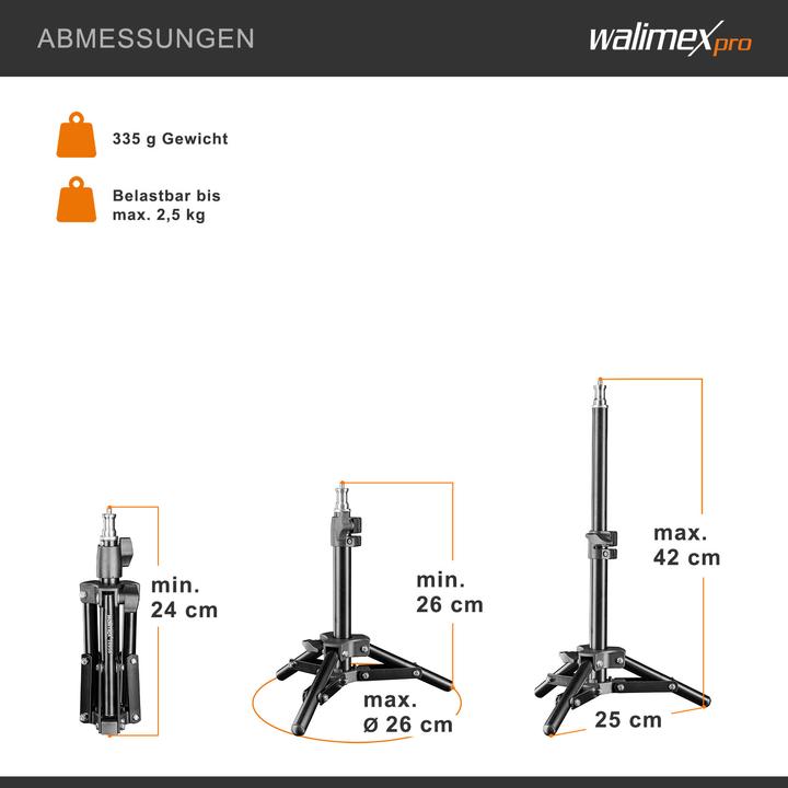 Image du produit Walimex Trépied de lampe 40cm (40 cm, 2.50 kg)