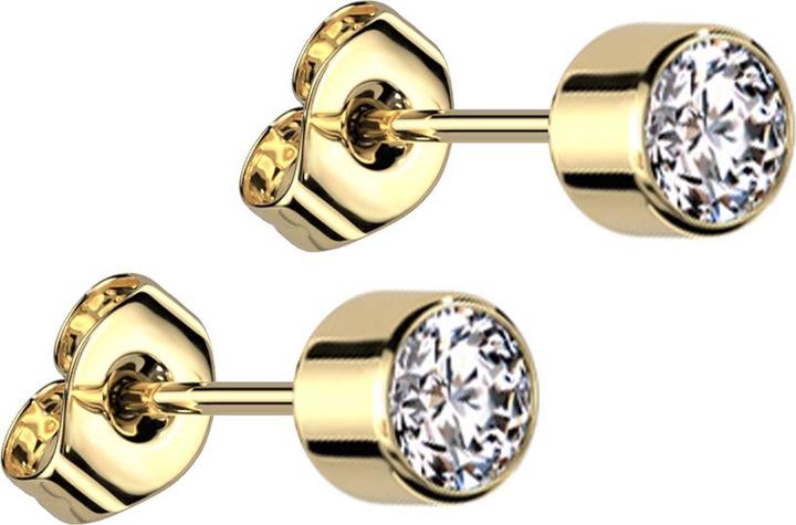 Immagine prodotto Star Piercing Anello in oro rosa con venti cristalli (Acciaio chirurgico 316L)