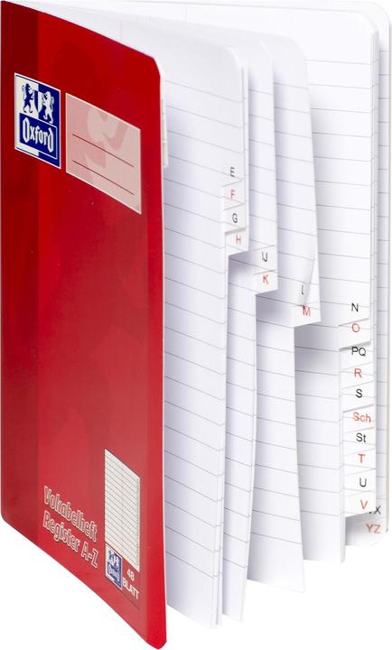 Produktbild Oxford Vokabelheft mit Register A5, 48 Blatt, m. Register A-Z, 90 g/m² (A5, Speziallineatur, Weicher Einband)