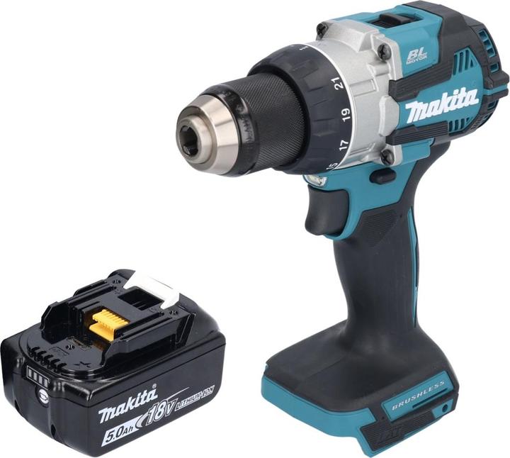 Image du produit Makita DDF 489 T1 Perceuse-visseuse sans fil 18 V 73 Nm Brushless + 1x batterie 5,0 Ah - sans chargeur (Fonctionnement sur batterie)
