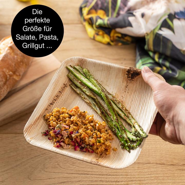 Immagine prodotto Moritz & Moritz Palmblattgeschirr 2er Set 150 tlg Eckig 20cm mit Besteck (150 x)