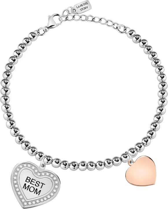 Actual product image La Petite Story Family Best Mom Bracelet (20 cm, Stainless steel)