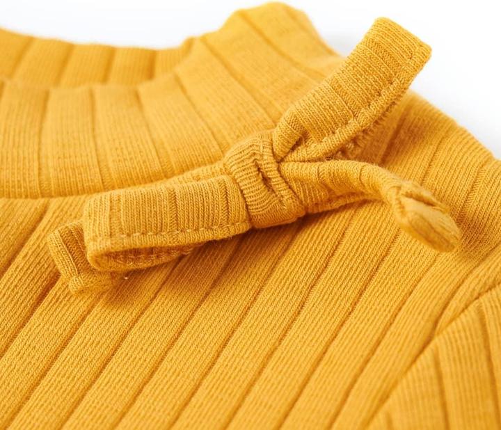 Immagine prodotto VidaXL Camicia da bambino a maniche lunghe ocra 104, materiale: 95% cotone. 5 (104)