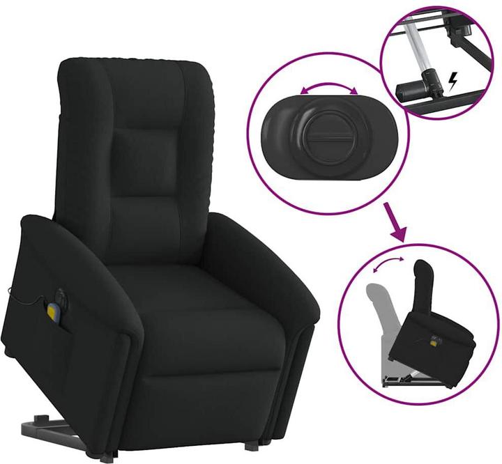 Produktbild VidaXL Elektrischer Massagesessel mit Aufstehhilfe Schwarz Stoff
