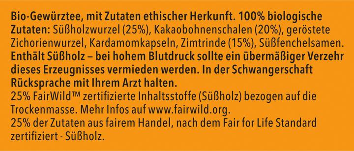 Nährwerte und Zutaten Pukka Cacao Chai (40 g)
