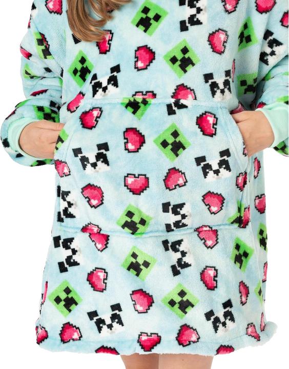 Actual product image Minecraft Girls Panda Hoodie Blanket (One size)