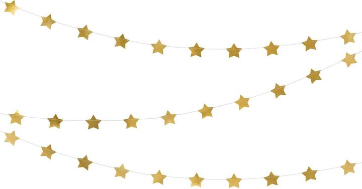 Partydeco Ghirlanda di stelle d'oro (3,6 m)