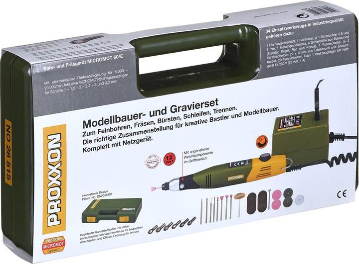 Produktbild Proxxon Modellbauer- und Gravier-Set mit Bohr- und Fräsgerät Micromot 60/E